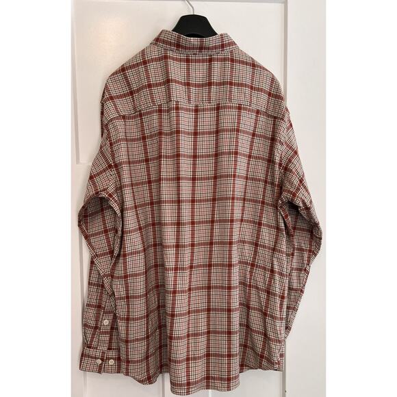 Columbia Sportswear Light Red TanPlaid Flannel Button Up Long Sleeve Shirt SzXXL - Picture 2 of 9